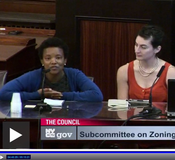 Allison testifies to City Council to save a City-owned lot in Far Rockaway from private development